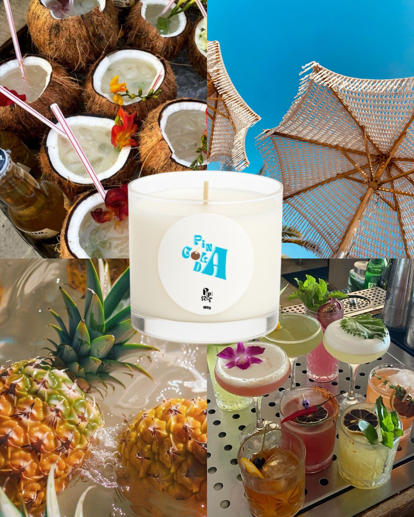 Planche d'inspiration pour la bougie Pinacolada